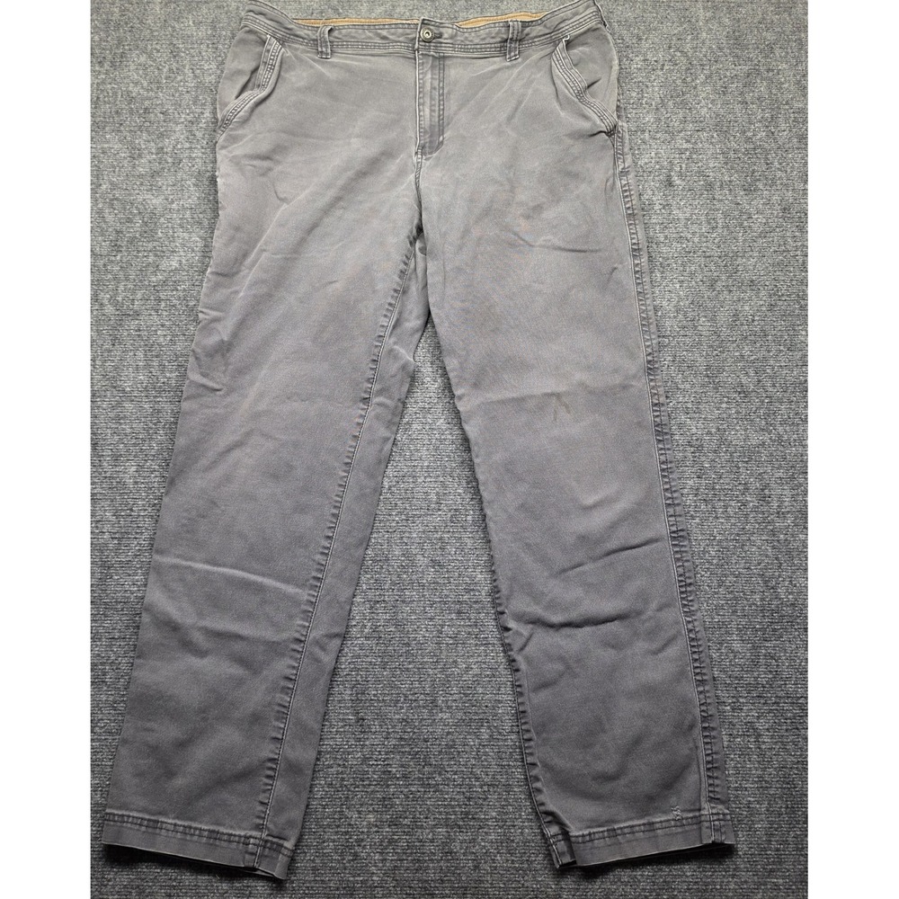 GH Bass For Hard Service Mens Gray Utility Work Pants 38x34 Straight Leg Canvas